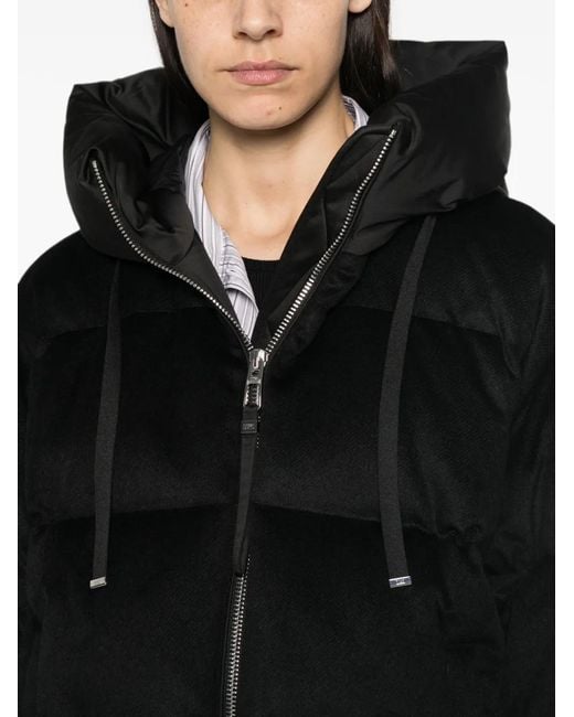 DUNO Black Quilted Hooded Jacket