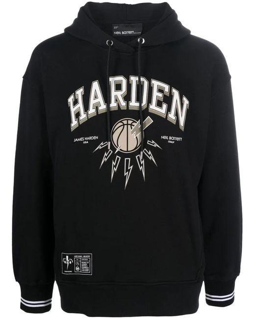 Neil Barrett Black X James Harden Logo-Print Hoodie for men