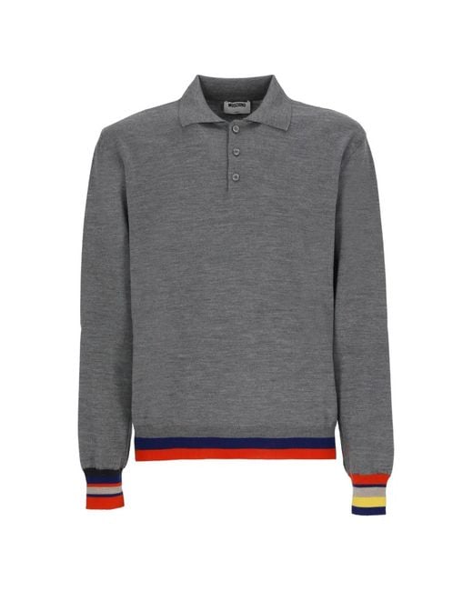 Moschino Gray Wool Polo Shirt for men