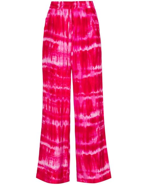 P.A.R.O.S.H. Pink Tie-dye Straight-leg Trousers