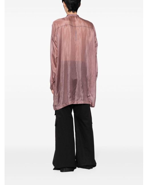 Rick Owens Pink Larry Sheer Silk Shirt for men
