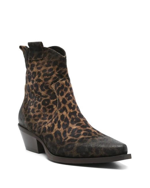 METISSE Brown 50Mm Leopard-Print Boots