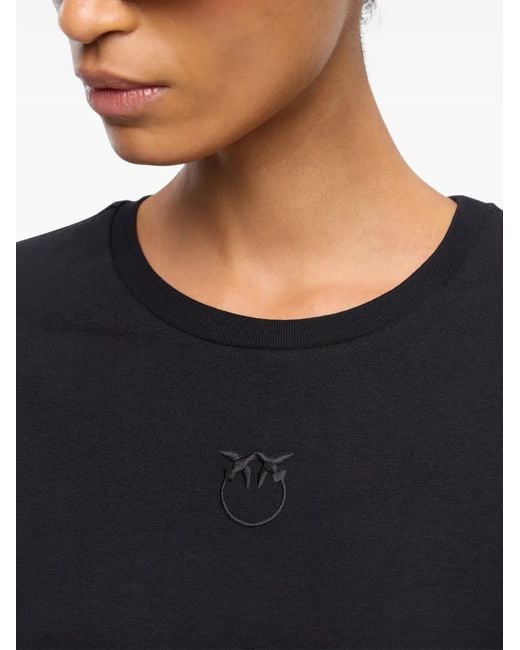 Pinko Black T-Shirt With Love Birds Logo