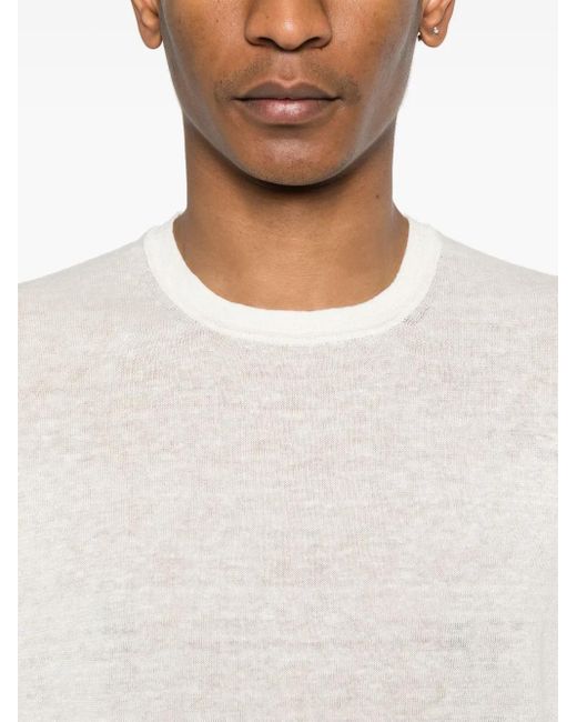C P Company White Knitted T-Shirt for men