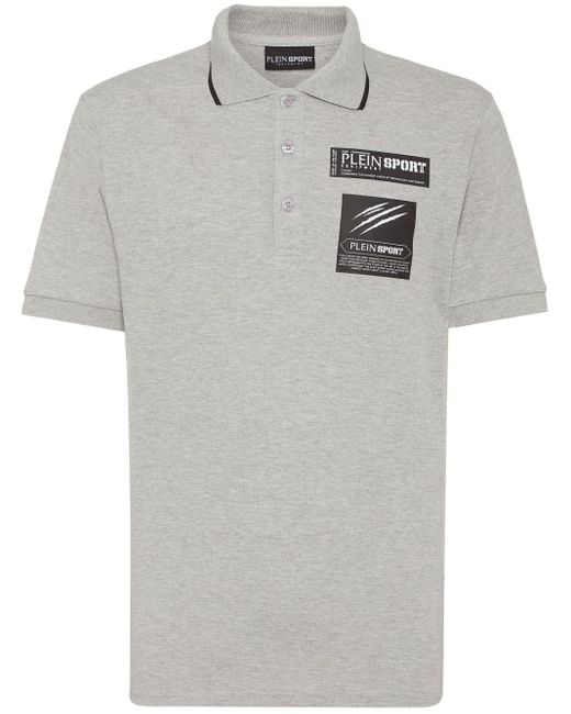 Philipp Plein Poloshirt mit Logo-Print in Gray für Herren