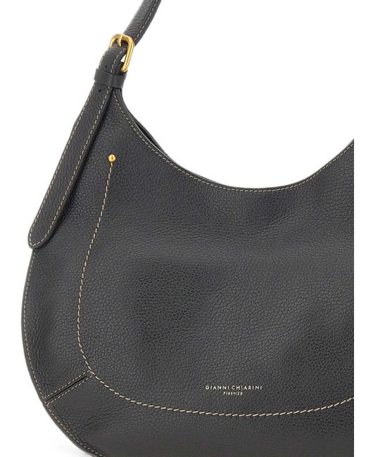 Gianni Chiarini Black Sac Porté Épaule Gabry À Coutures Contrastantes
