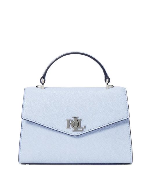Ralph Lauren Blue Logo Flap Tote Bag