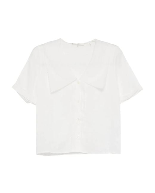 Top con diseño festoneado FRAME de color White