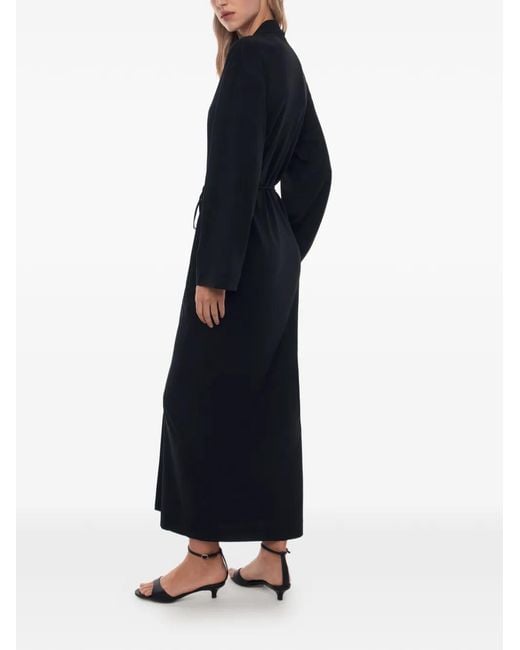 12 STOREEZ Black Daphne Wrap-Style Maxi Dress