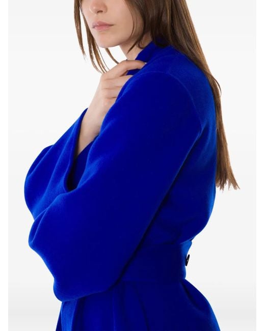 Abrigo cruzado con cinturón Alberta Ferretti de color Blue