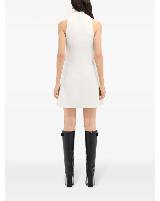 Courreges White Sleeveless Twill A-Line Dress