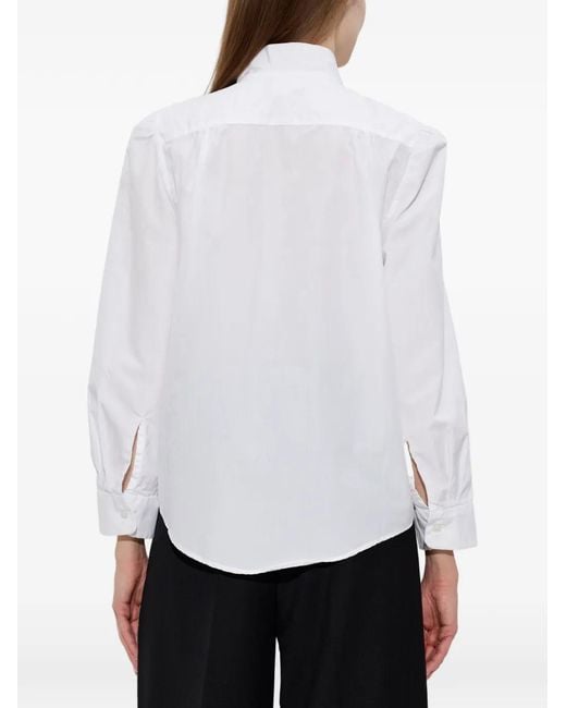 R13 White Tie-Detail Long-Sleeve Shirt