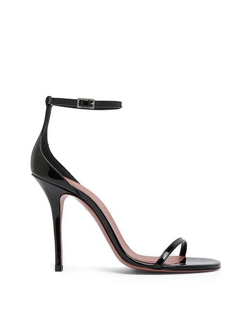 AMINA MUADDI Black Barbara Crystal-Embellished Heeled Sandals
