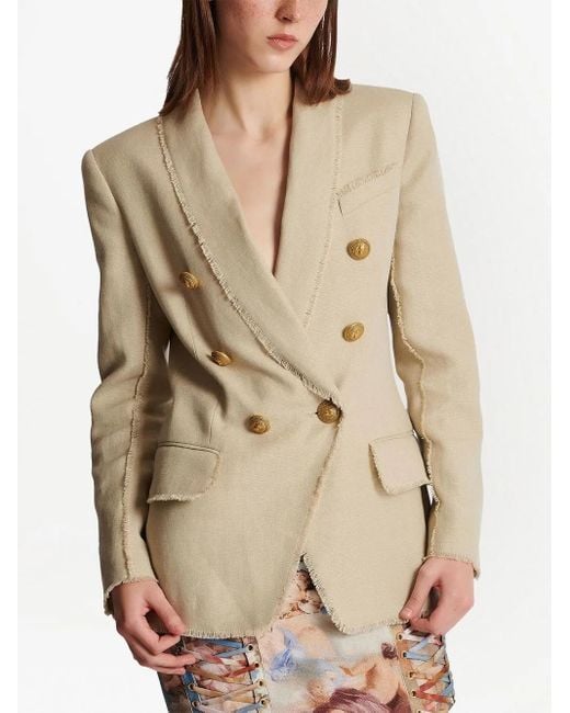 Balmain Blazer Met Dubbele Rij Knopen in het Natural