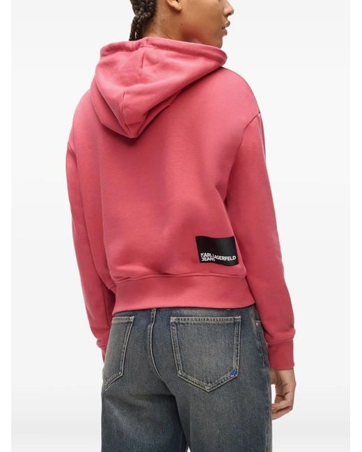 Karl Lagerfeld Pink Logo-Print Hoodie