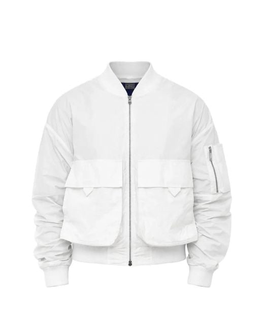 DSquared² White Zipped Pocket Bomber Jacket for men