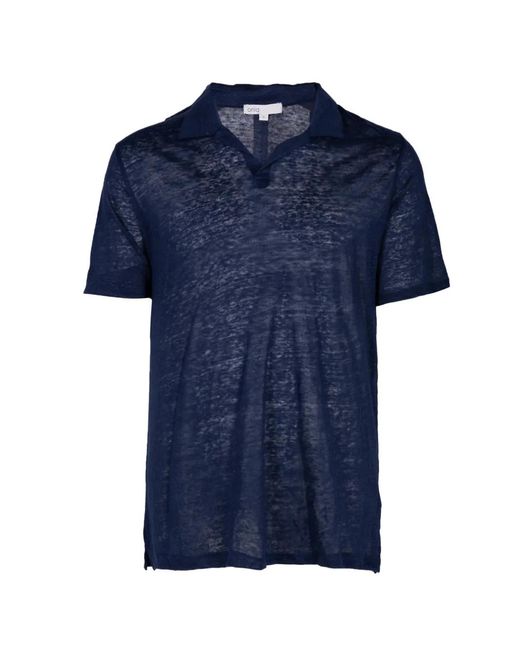 Onia Blue Shaun Linen T-Shirt for men