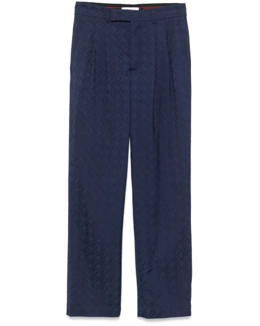 MARINE SERRE Blue Moon Diamond Jacquard Trousers for men