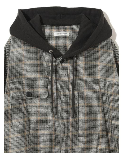 Undercover Gray Up2E44071 Hooded Checked Shirt for men