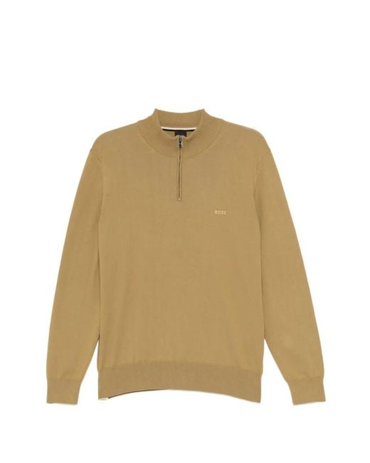 Boss Natural Logo-Embroidered Jumper for men