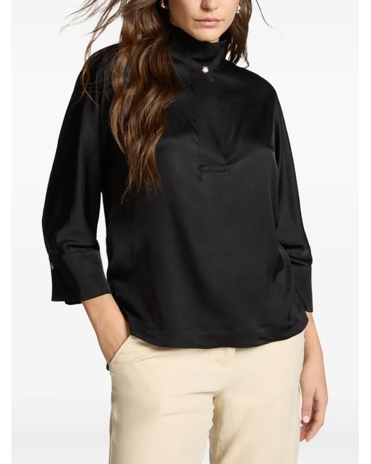 Elena Miro Black Button-Fastening Blouse