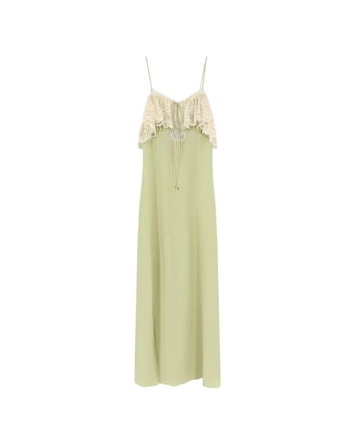 Chloé Green Thin-Strap Long Dress
