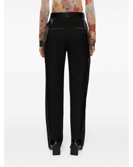 Pantalones rectos de talle alto Victoria Beckham de color Black