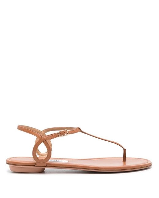 Aquazzura Brown Almost Bare Flat Sandals