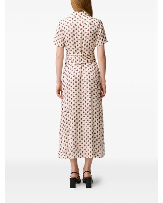 Claudie Pierlot Geknoopte Midi-Jurk Met Bloemen in het White