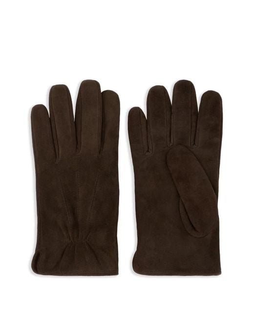 Boggi Brown Suede Gloves for men