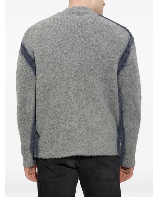 DIESEL Gray K-Remo Brushed-Knit Cardigan for men