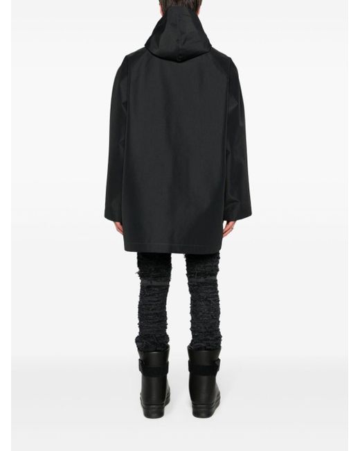 Balenciaga Black Raglan-sleeve Hooded Raincoat for men