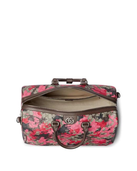 Gucci Pink Medium Gg-Pattern Holdall Bag for men