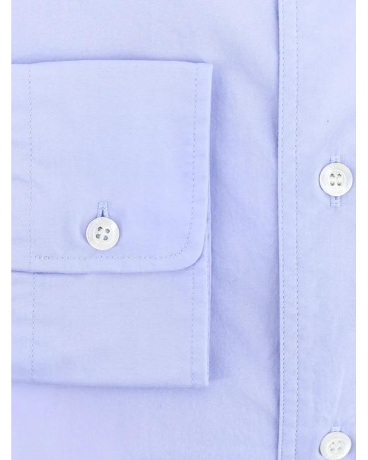 Aspesi Blue Fred Button-Down Shirt for men
