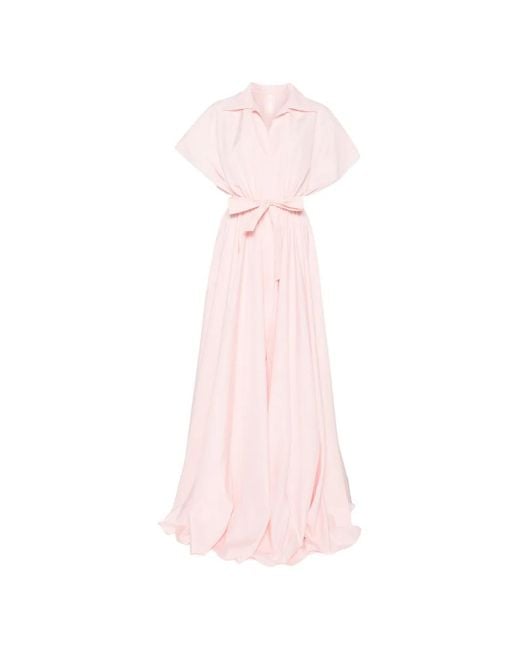 Norma Kamali Pink V-Neck Maxi Dress