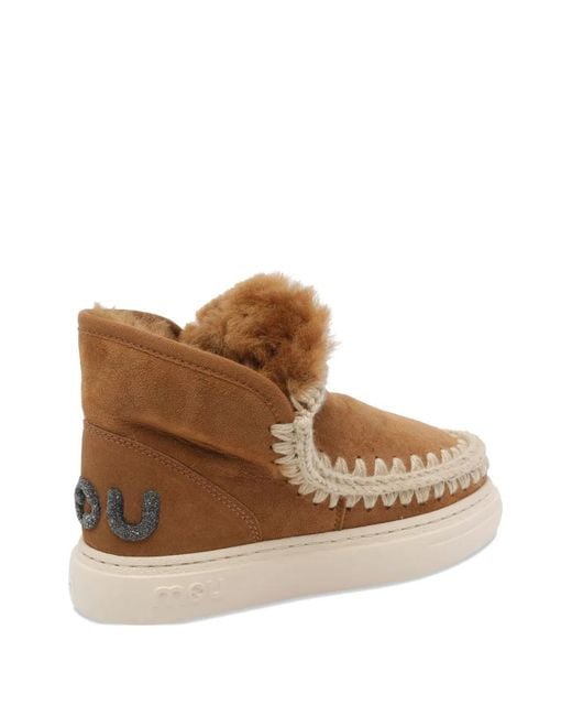 Mou Brown Slip-On Suede Ankle Boots
