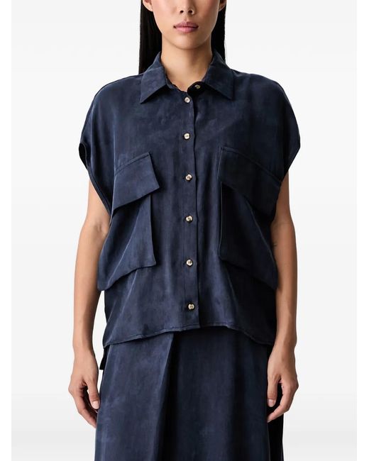 ViCOLO Blue Flap-Pocket Shirt