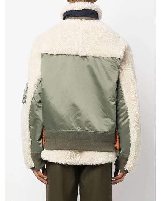 Sacai Green Acai Funnel Neck Jacket for men