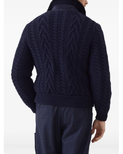 Bomber Con Zip di Brunello Cucinelli in Blue da Uomo