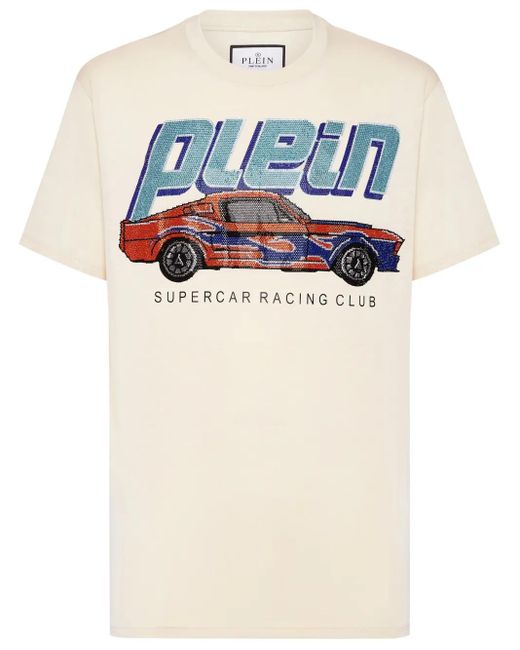 Philipp Plein Blue Cars Racing T-Shirt for men