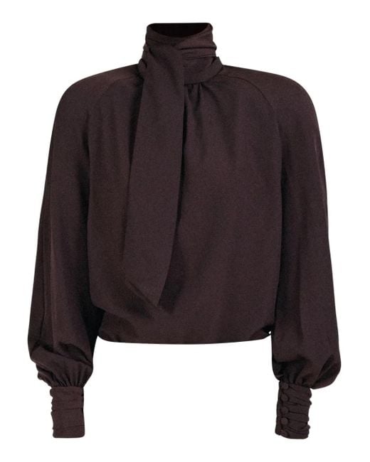 Blusa con lazo en el cuello ROWEN ROSE de color Black