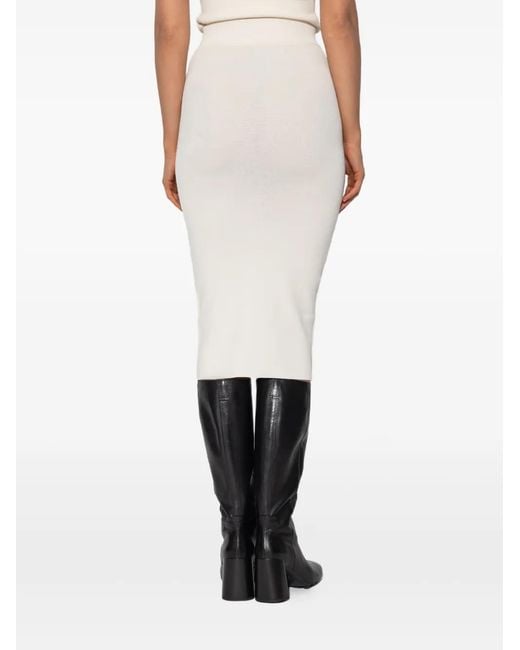 Entire studios White Ribbed Midi Skirt