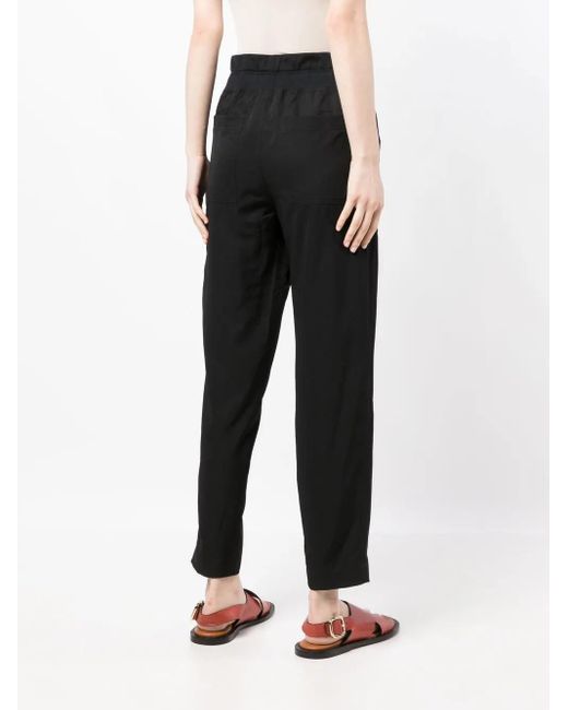 James Perse Black Drawstring Tapered Trousers