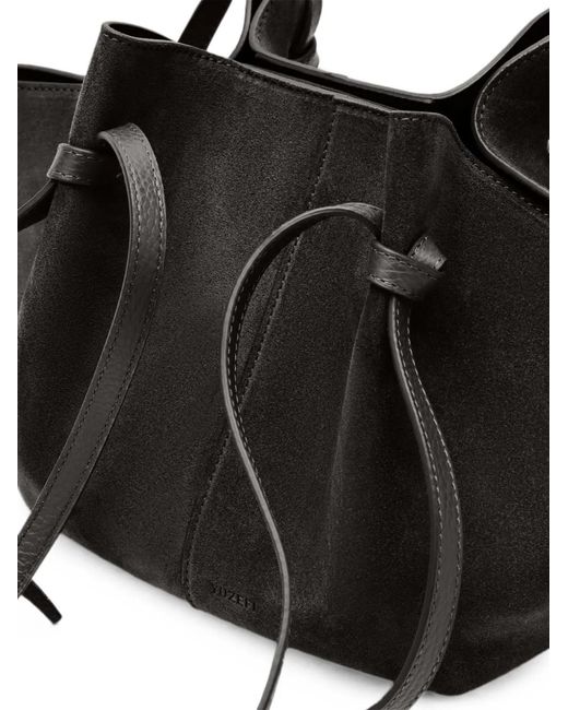Yuzefi Black Mochi Suede Shoulder Bag