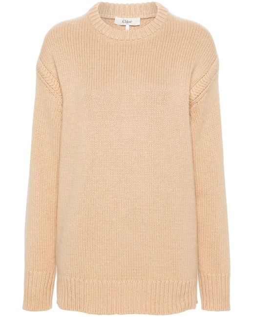 Chloé Natural Crew-Neck Sweater