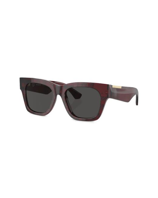 Burberry Gray Checkered Wayfarer-Frame Sunglasses