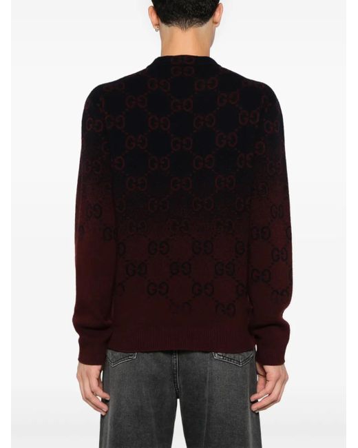 Gucci Black Gg Degradé-Jacquard Sweater for men