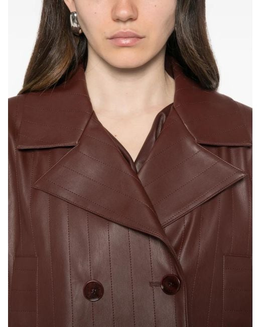 Patrizia Pepe Brown Belted Double-Breasted Jacket