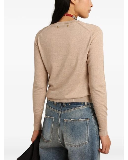 Golden Goose Deluxe Brand Natural Distressed Fine-Knit Jumper