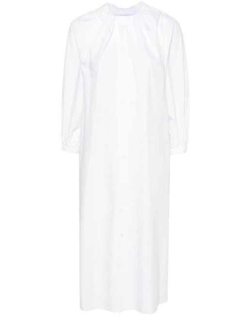 MM6 by Maison Martin Margiela White Cotton Poplin Shirt Dress